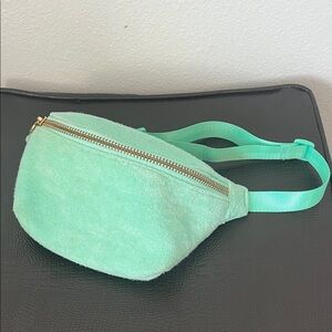 STONEY CLOVER LANE Mint Green Terry Cloth Belt Bag